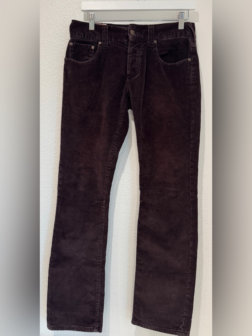 Elwood Y2K Brown Corduroy Button Fly Straight Leg Skater Pants Streetwear 30